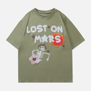 Concert Outfit Flower Skeleton Graphic Tee