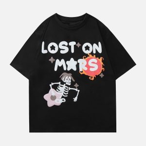 Concert Outfit Flower Skeleton Graphic Tee