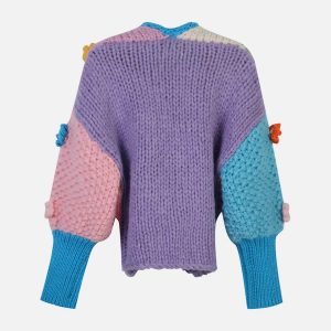 Concert Outfit Flowers Embroidery Oversized Sleeves Cardigan