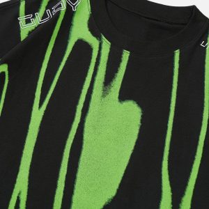 Concert Outfit Fluorescent Irregular Printing Tee