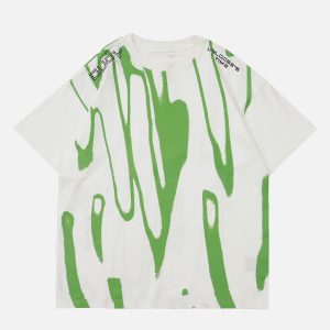 Concert Outfit Fluorescent Irregular Printing Tee