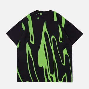 Concert Outfit Fluorescent Irregular Printing Tee
