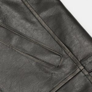 Concert Outfit Fold-Over Washed Faux Leather Jacket