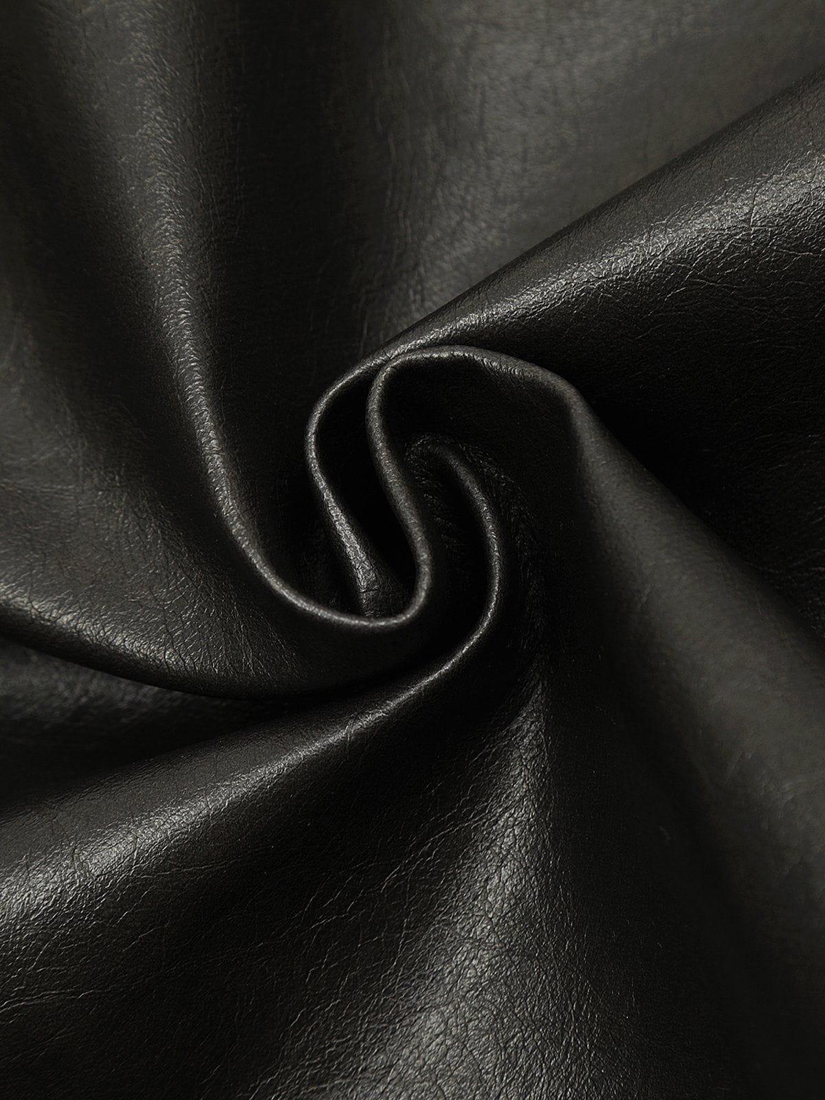 Concert Outfit Fold-Over Washed Faux Leather Jacket Concert Outfit Fold-Over Washed Faux Leather Jacket