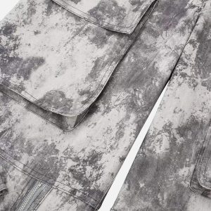 Concert Outfit French Loose Pocket Printed Mid-Rise Cargo Pants