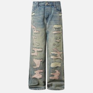 Concert Outfit Fringe Distressed Jeans