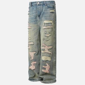 Concert Outfit Fringe Distressed Jeans