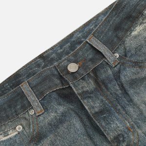 Concert Outfit Fringe Distressed Print Jeans