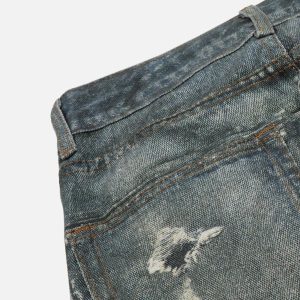 Concert Outfit Fringe Distressed Print Jeans