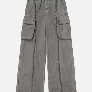 Concert Outfit Fringe Multiple Pockets Jeans