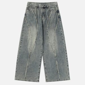 Concert Outfit Fringe Patchwork Loose Jeans