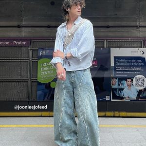 Concert Outfit Fringe Patchwork Loose Jeans