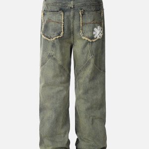 Concert Outfit Fringe Pocket Jeans