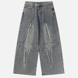Concert Outfit Fringe Star Loose Jeans