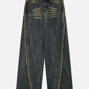 Concert Outfit Fringe Washed Jeans