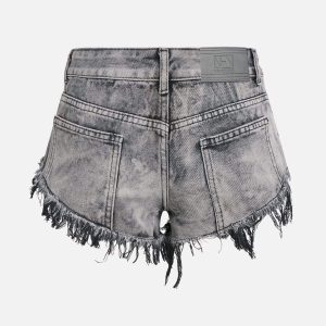 Concert Outfit Fringe Washed Shorts