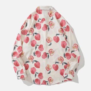 Concert Outfit Fruit Print Long-Sleeved Shirt