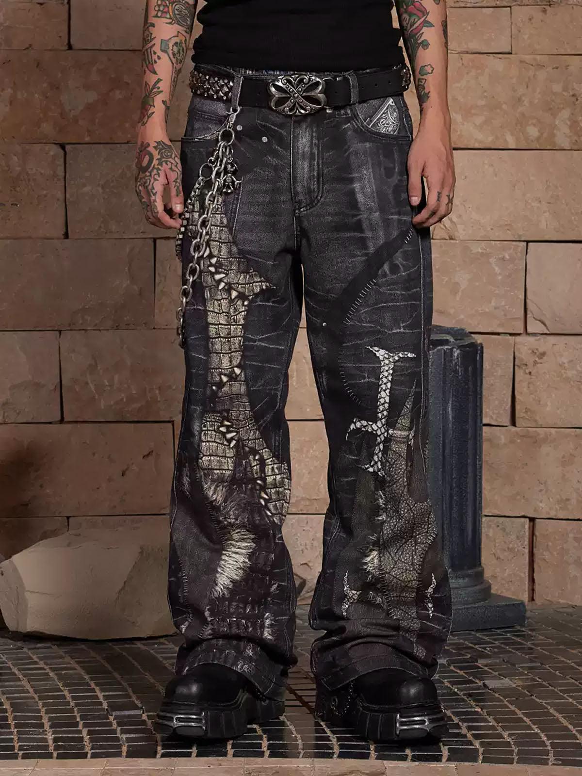 Concert Outfit Full Cross Stitching Leather Flare Jeans Concert Outfit Full Cross Stitching Leather Flare Jeans