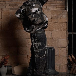 Concert Outfit Full Cross Stitching Leather Flare Jeans