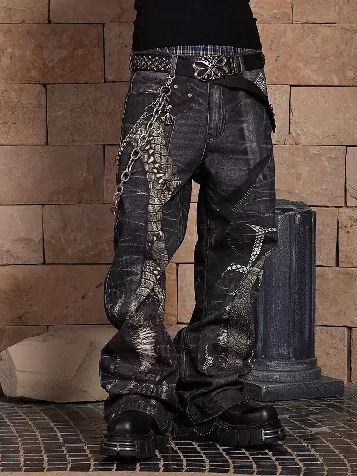 Concert Outfit Full Cross Stitching Leather Flare Jeans Concert Outfit Full Cross Stitching Leather Flare Jeans