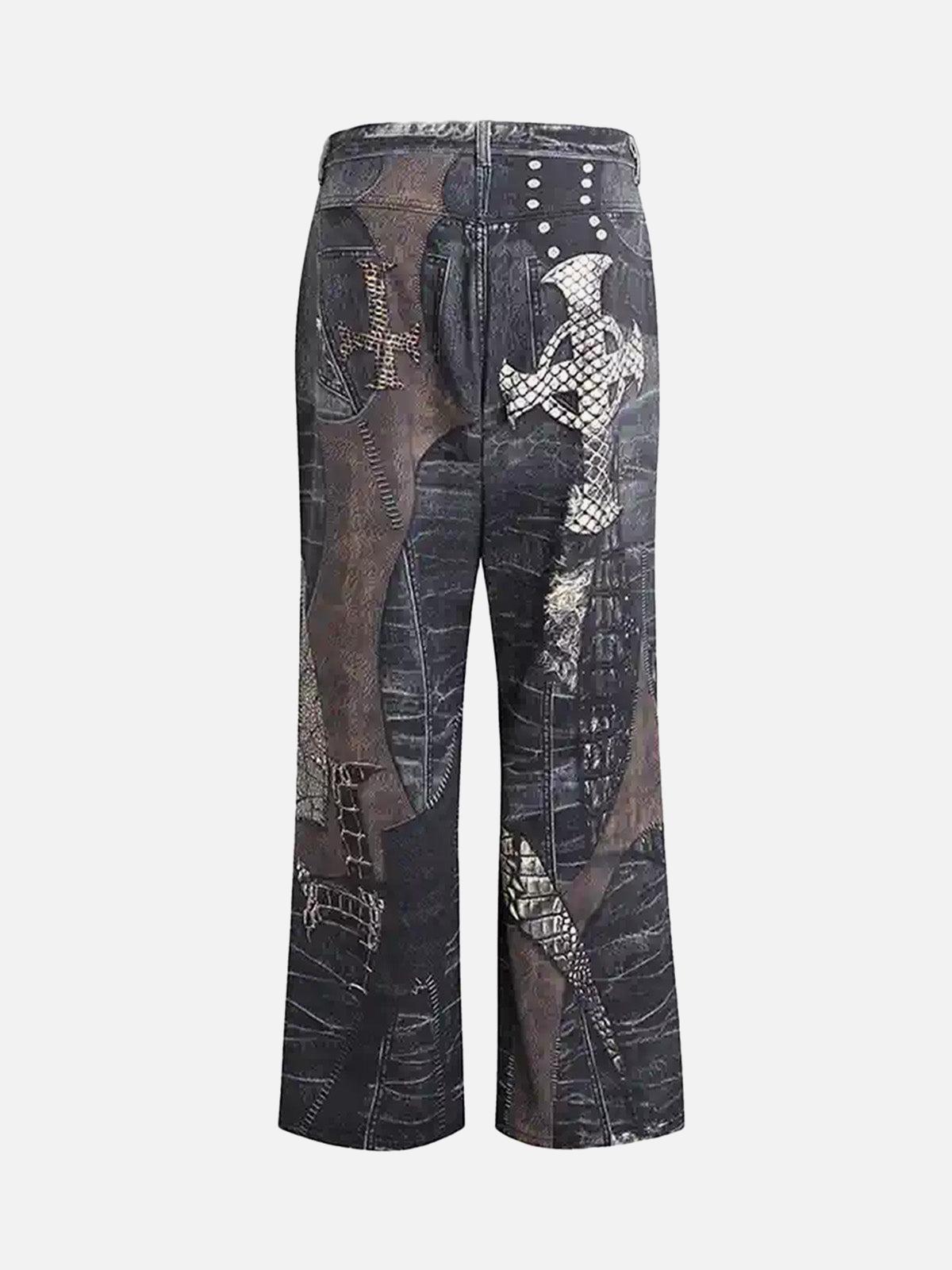 Concert Outfit Full Cross Stitching Leather Flare Jeans Concert Outfit Full Cross Stitching Leather Flare Jeans