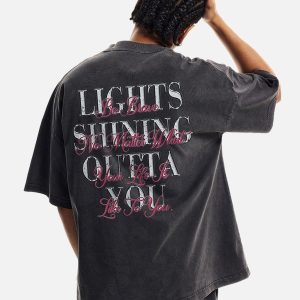 Concert Outfit Full Diamond Tooth Pattern T-Shirt