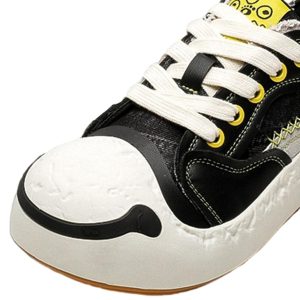 Concert Outfit Fun Big Toe Leather Spliced Sneakers