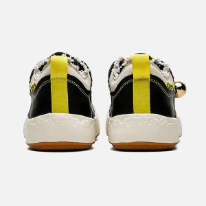 Concert Outfit Fun Big Toe Leather Spliced Sneakers