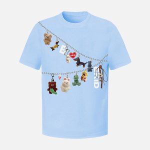 Concert Outfit Fun Cartoon Print T-Shirt