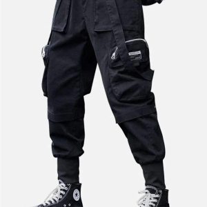 Concert Outfit Function Buttons Ribbons Stereoscopic Pockets Cargo Pants
