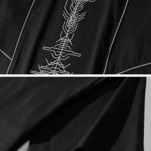 Concert Outfit Functional Reflective Strip Print Cotton Tee