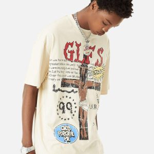 Concert Outfit Funny Jesus Graffiti Street Rap T-Shirt