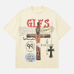 Concert Outfit Funny Jesus Graffiti Street Rap T-Shirt