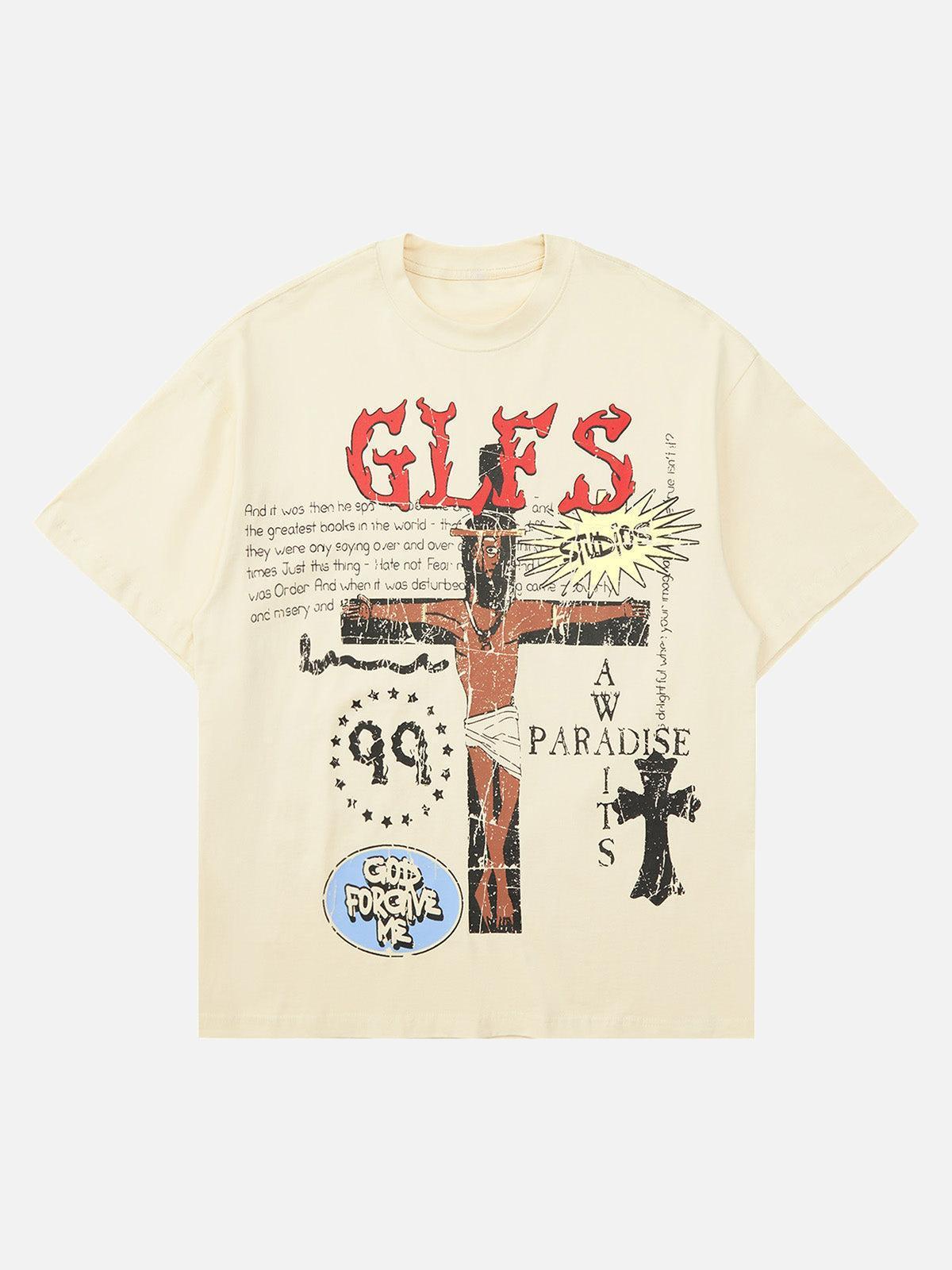 Concert Outfit Funny Jesus Graffiti Street Rap T-Shirt Concert Outfit Funny Jesus Graffiti Street Rap T-Shirt
