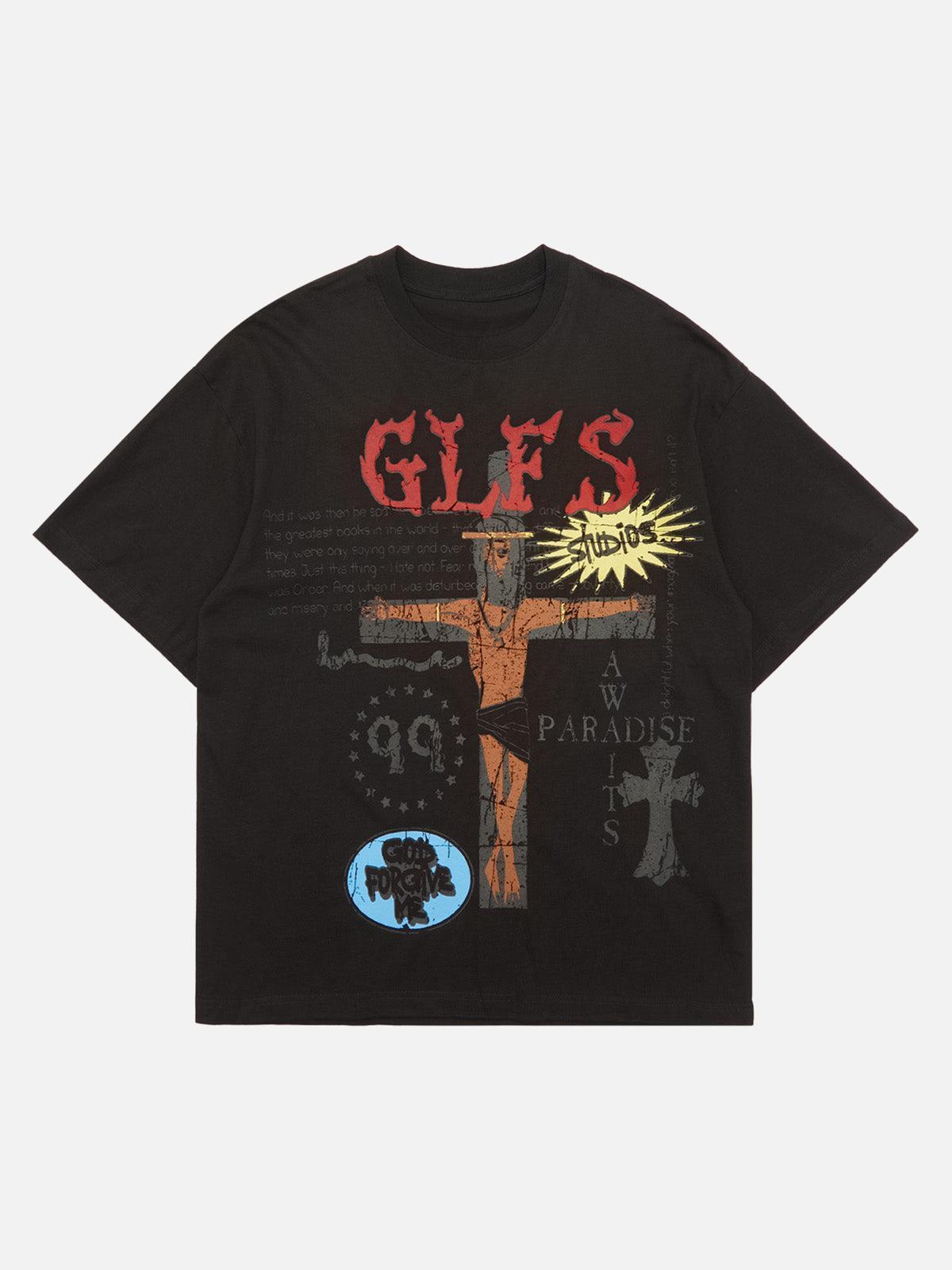 Concert Outfit Funny Jesus Graffiti Street Rap T-Shirt Concert Outfit Funny Jesus Graffiti Street Rap T-Shirt