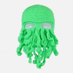Concert Outfit Funny Knit Masked Octopus Hat