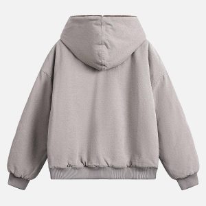 Concert Outfit Fur Hooded Zip Up Quilted Jacket