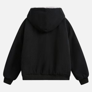 Concert Outfit Fur Hooded Zip Up Quilted Jacket