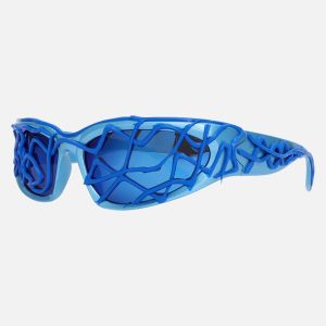 Concert Outfit Futuristic Wavy Frame Sunglasses