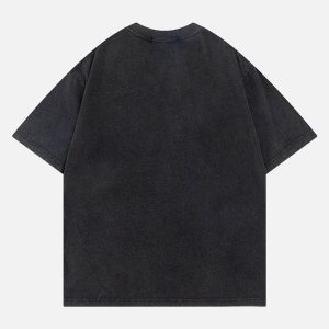 Concert Outfit Fuzzy Font Print Washed Tee