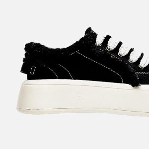 Concert Outfit Fuzzy Trim Chunk Shoes