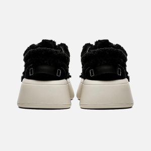 Concert Outfit Fuzzy Trim Chunk Shoes