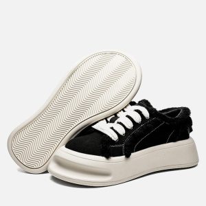 Concert Outfit Fuzzy Trim Chunk Shoes