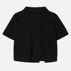 Concert Outfit Geometric Zip Up Crop Tee