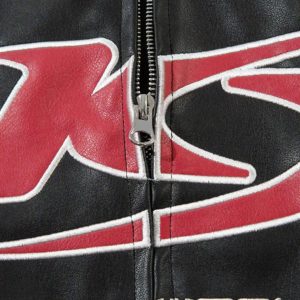 Concert Outfit Gothic Alphabet Patch Racing Collar Jacket