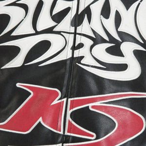Concert Outfit Gothic Alphabet Patch Racing Collar Jacket