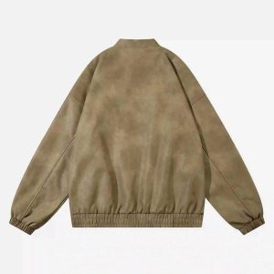 Concert Outfit Gothic Alphabet Patch Racing Collar Jacket