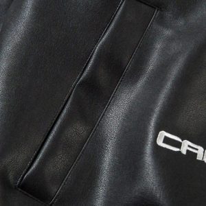 Concert Outfit Gothic Alphabet Patch Racing Collar Jacket