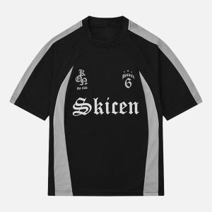 Concert Outfit Gothic Font Jersey Street Rap T-Shirt