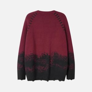 Concert Outfit Gradient Dyed Embroidered Sweater